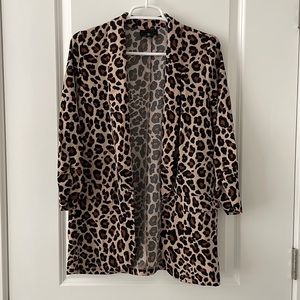 Animal print 3/4 sleeve blazer